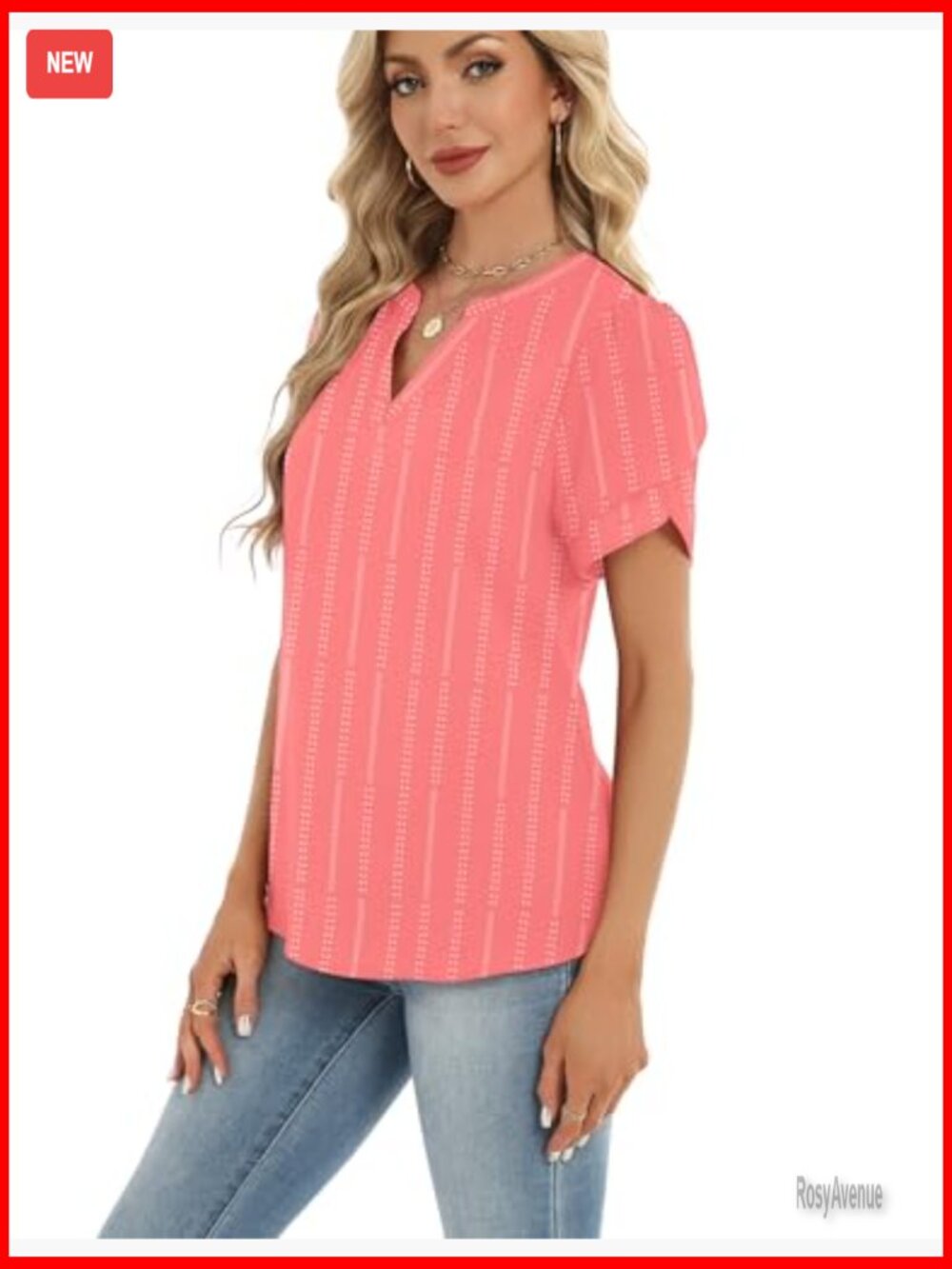 Womens Dressy Casual Blouse Short Sleeve V Neck Work Top Flowy Chiffon Shirt - Picture 4 of 7